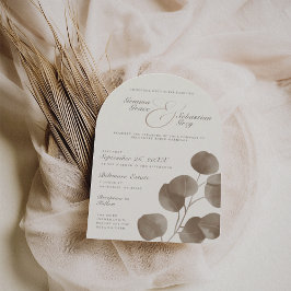 Invitation Arc Mariage botanique d'automne d'ivoire et de cen