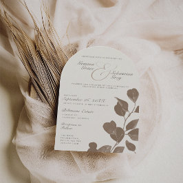 Invitation Arc Mariage botanique d'automne d'ivoire et de cen