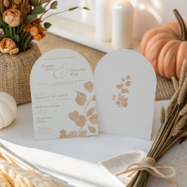 Invitation Arc Mariage de automne élégant en ivoire et en ter