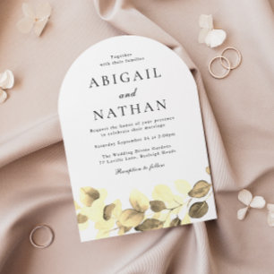 Invitation Arc Mariage élégant et moderne en feuille d'or