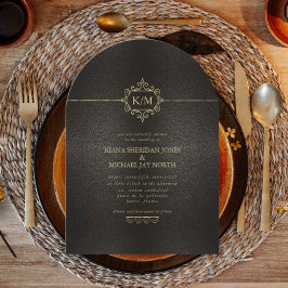 Invitation Arc Mariage fin Filigree Gold ID871