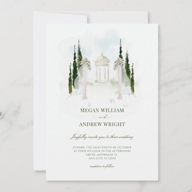Invitation Arc Mariage floral (Devant)