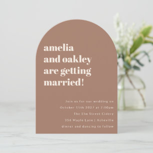 Invitation Arc Mariage Gras Minimaliste Soft Mocha Rétro