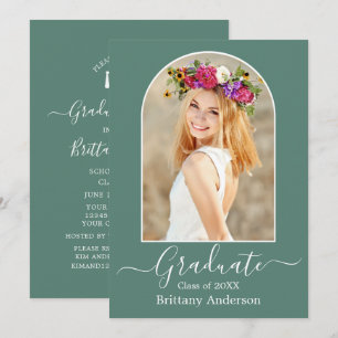 Invitation Arc moderne Eucalyptus Green Graduation Party