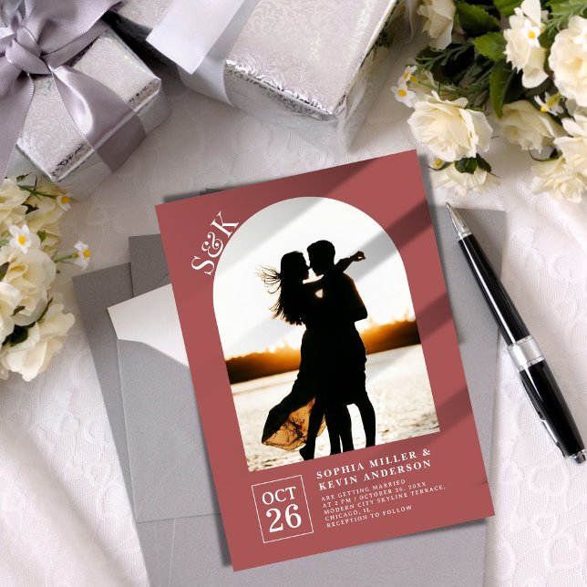 Invitation Arc moderne I Photo I Matrice I Mariage (Créateur téléchargé)