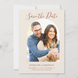 Invitation Arc Moderne Mariage Photo Monogramme Enregistrer L