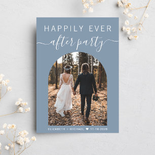 Invitation Arc moderne Photo Dusty Blue Wedding Réception