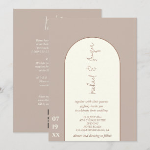 Invitation Arc neutre minimaliste délicat tout en un