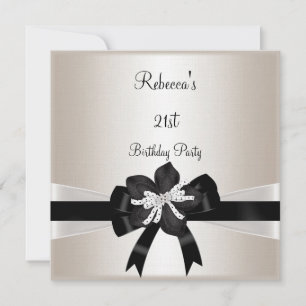 Invitation Arc noir blanc 21e anniversaire argent sépia
