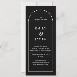 Invitation Arc noir et blanc minimaliste long Mariage