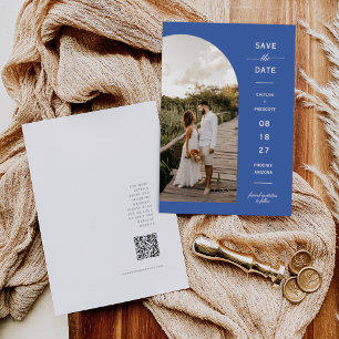 Invitation Arc photo moderne Blue Yonder Code QR Enregistrer