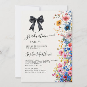 Invitation Arc romantique fleurs sauvages pastel printemps re