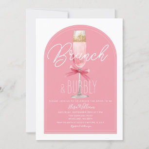 Invitation Arc rose Champagne Brunch & Fête des mariées Bubbl