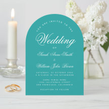 Arc turquoise Simple Moderne Élégant Mariage de sc