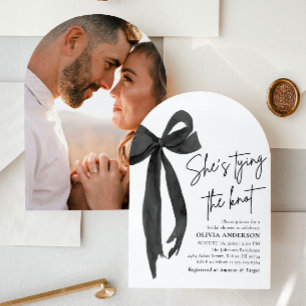 Invitation Arch Black Bow Elle noue la Fête des mariées de no