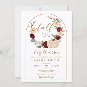Invitation Arch Boho Rustique Floral Chute en amour Baby show