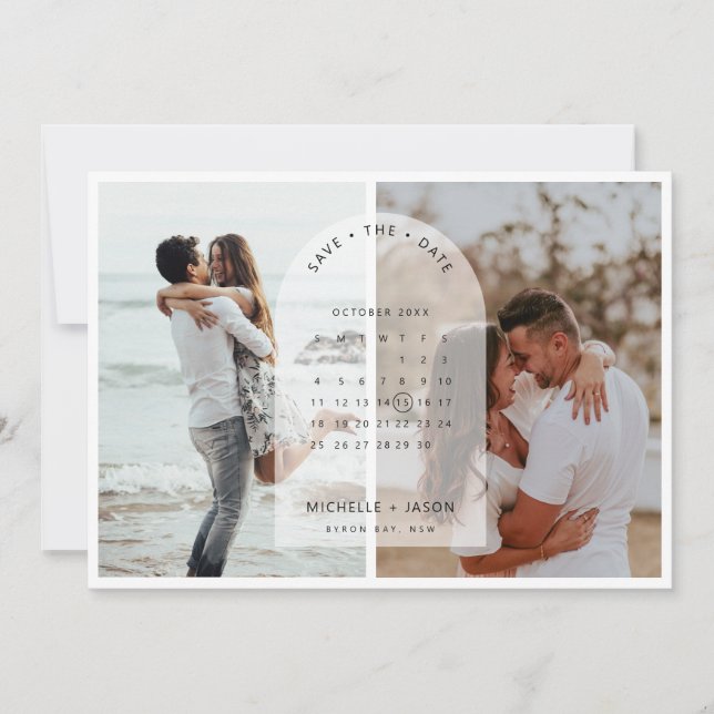 Invitation Arch calendrier photo Enregistrer la date Invitati (Devant)