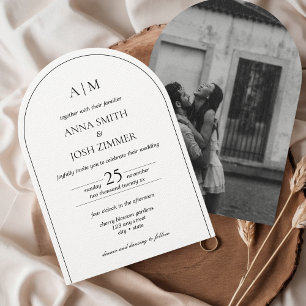 Invitation Arch Classy Élégant B & W Minimaliste Chic Mariage