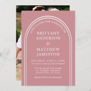 Invitation Arch Mariage moderne Rose Gold Photo