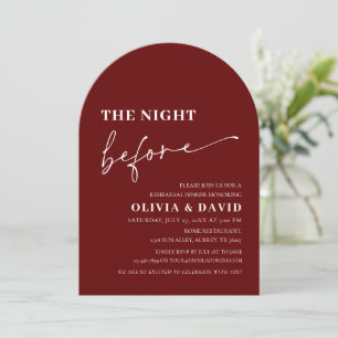 Invitation Arch Modern Red La Nuit Avant Le Dîner De Répétiti