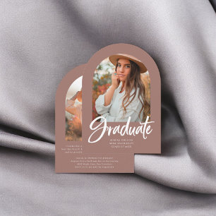 Invitation Arch Photo Brush Calligraphie Graduation Invitatio