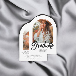 Invitation Arch Photo Brush Calligraphie Graduation Invitatio