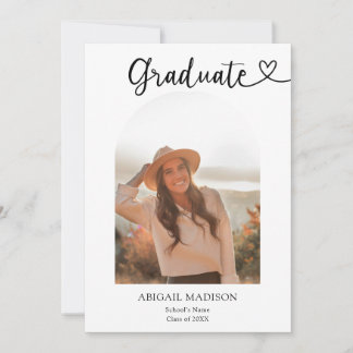 Invitation Arch Photo Script with Heart Graduation Party