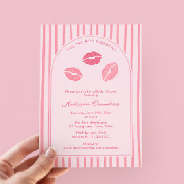 Invitation Arch Pink Lips Kiss The Miss Goodbye Bridal Shower