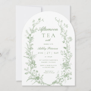 Invitation Arch Sage Green Baby shower Tea Party après-midi