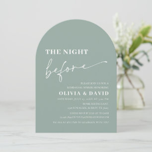 Invitation Arch Sage Green La Nuit Avant Le Dîner De Répétiti