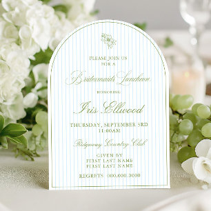 Invitation Arch Sauge Vert & Bleu Clair Luncheon Demoiselles