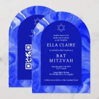 Arche Bat mitzvah en marbre bleu étoile QR Bar