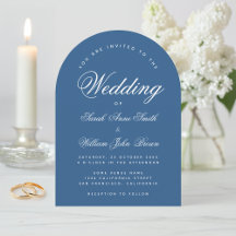 Arche Bleue Classique Simple Élégant Mariage Scrip
