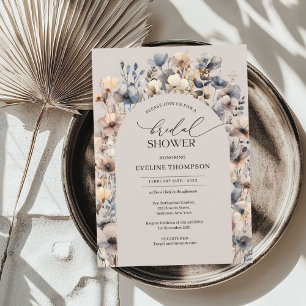Invitation Arche boho moderne automne neutre fleurs sauvages