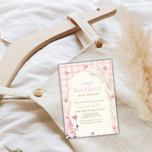 Invitation Arche Boho Rose En vichy Baby shower Swetheart