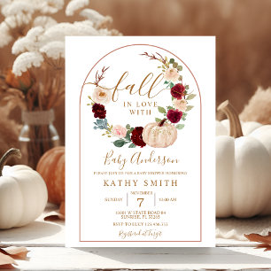 Invitation Arche Boho Rustique Floral Automne En amour Baby S