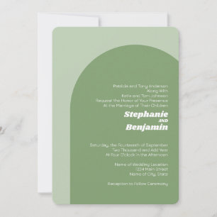 Invitation Arche Boho Vert Sage - Mariage minimal