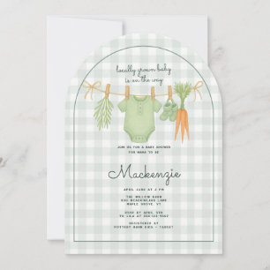 Invitation Arche de Baby shower de la ligne de linge cultivée