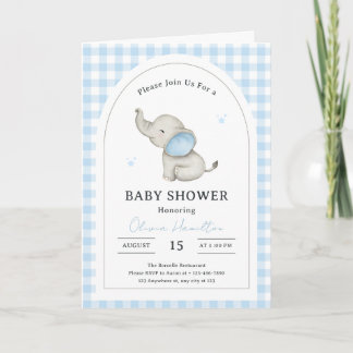 Invitation Arche de Baby Shower Garçon à l'aquarelle