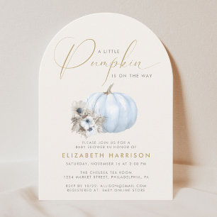 Invitation Arche de Baby Shower pour Garçon Little Pumpkin Wa
