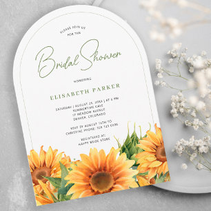 Invitation Arche de douche nuptiale de tournesol aquarelle mo