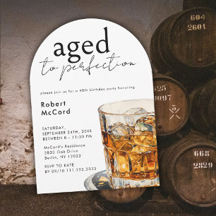 Invitation Arche de fête d'anniversaire de Whiskey âge à la p