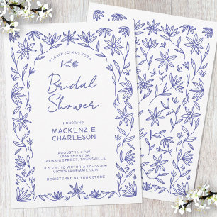 Invitation Arche de Fleurs Sauvages Bleues de Méditerranée po