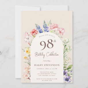 Invitation Arche de jardin floral couleur beige fantaisiste 9
