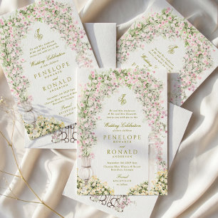 Invitation arche de jardin romantique français monogramme mar