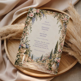Invitation Arche de jardin toscan Romance florale