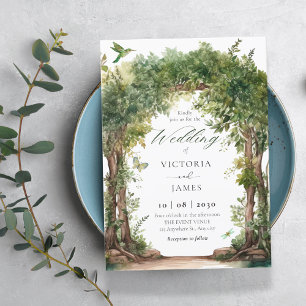 Invitation Arche de jardin verdoyante feuille mariage