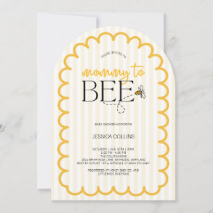 Invitation Arche de Maman à Bébé Abeille Jaune Moderne pour B
