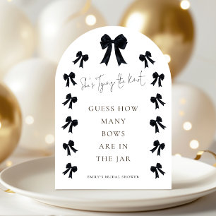 Invitation Arche de mariage avec ruban noir pour jeu de devin