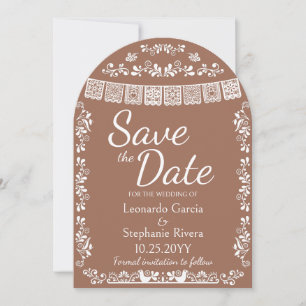 Invitation Arche de mariage en terracotta Papel Picado pour a